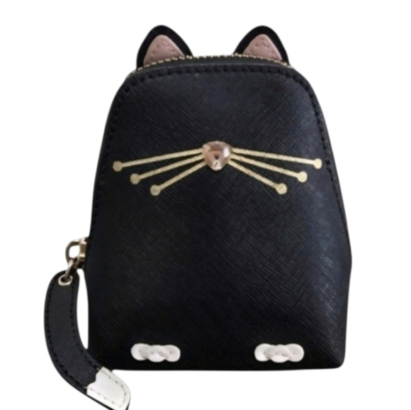 Kate Spade Houndstooth Bag+Jazz Things Up Cat Coin Purse And Dustbag - Picture 12 of 17